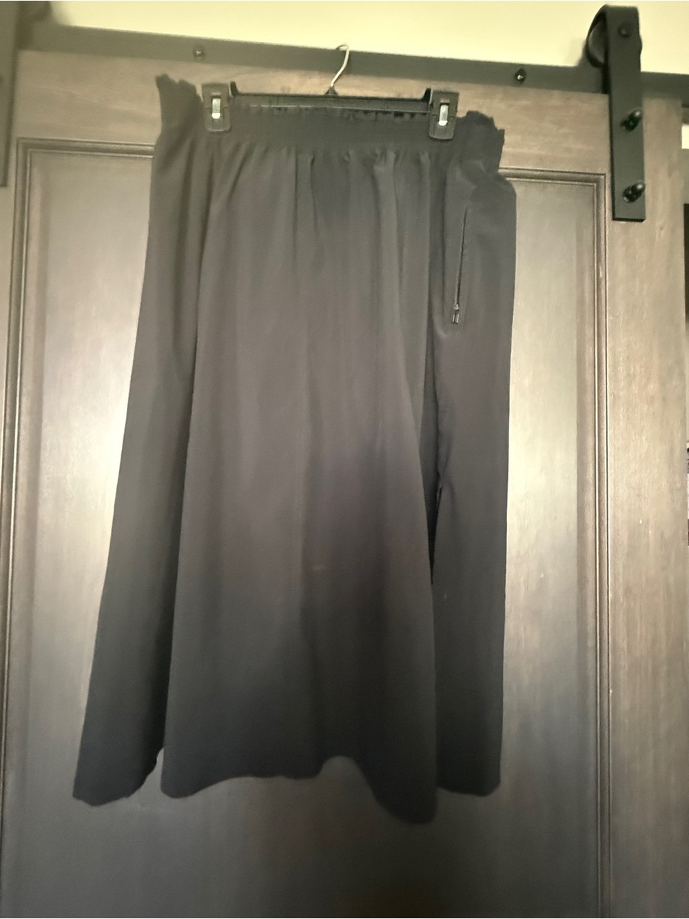 Athleta Black A-Line Midi Skirt with Elastic Waist